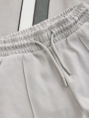 Grey/White Zip Neck Stripe Polo Shirt and Shorts Set (3-16yrs) - Image 10 of 10