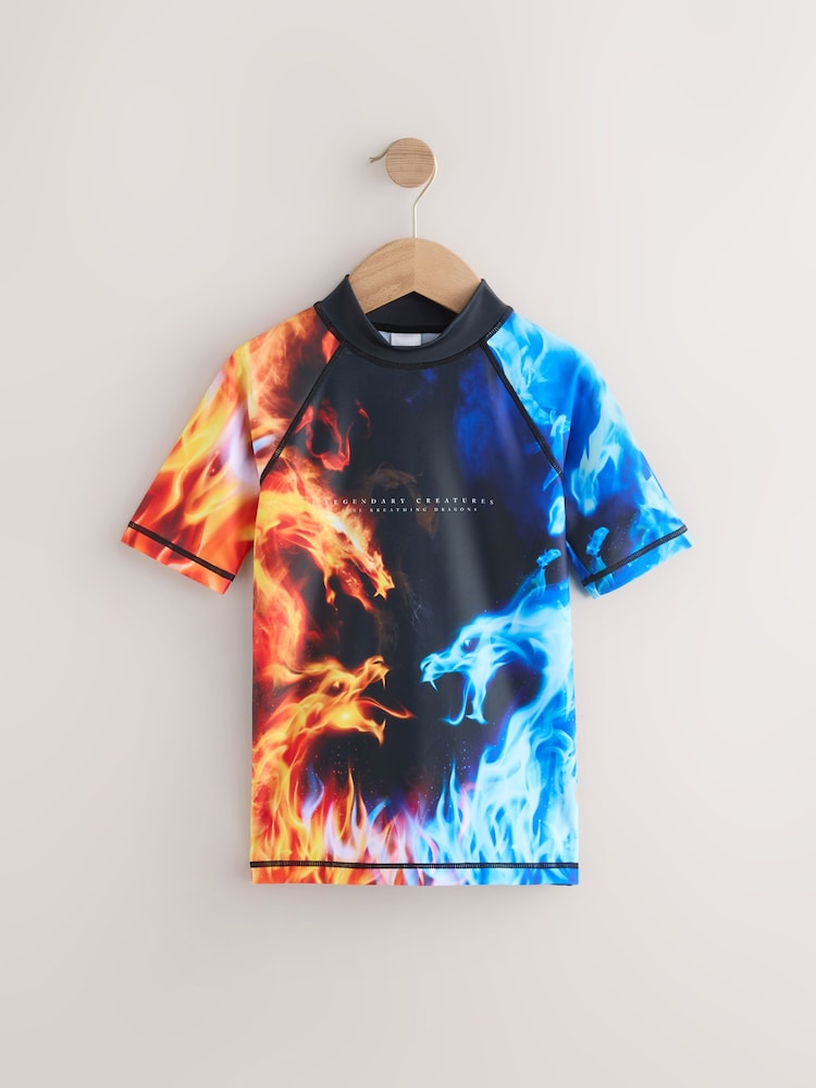 Red and Blue Flame Short Sleeve Rash Vest (1.5-16yrs) - Image 1 of 4