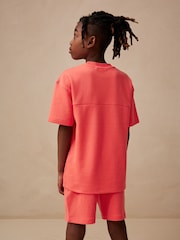 Rouge - Ensemble t-shirt et short épais décontracté (3-16 ans) - Image 2 of 9
