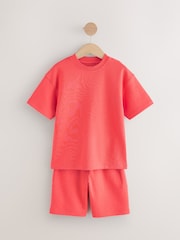 Rouge - Ensemble t-shirt et short épais décontracté (3-16 ans) - Image 5 of 9