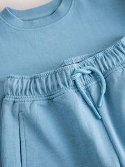 Blue Relax Fit Heavyweight T-Shirt And Shorts Set (3-16yrs) - Image 6 of 7