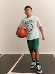 White/Green Skate of Mind Relaxed Fit Short Sleeve T-Shirt and Shorts Set (3-16yrs) - Image 4 of 4