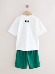 Skate of Mind branco/verde - Conjunto de camisetas e shorts de manga curta com ajuste descontraído (3a16anos) - Imagem 6 de 9