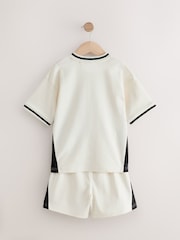 Ecru White Sporty V-Neck Short Sleeve T-Shirt and Shorts Set (3-16yrs) - Image 6 of 8