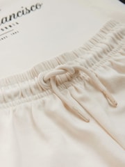Ecru White Sporty V-Neck Short Sleeve T-Shirt and Shorts Set (3-16yrs) - Image 7 of 8