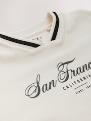 Ecru White Sporty V-Neck Short Sleeve T-Shirt and Shorts Set (3-16yrs) - Image 8 of 8
