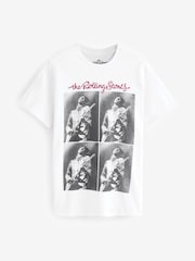 White Offical License 100% Cotton Graphic Rolling Stones Band Short Sleeve T-Shirt - Image 6 of 9