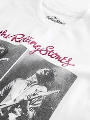 White Offical License 100% Cotton Graphic Rolling Stones Band Short Sleeve T-Shirt - Image 7 of 9
