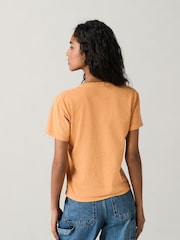 Orange 100% Cotton Novelty Crossword Puzzle Graphic Short Sleeve T-Shirt - Image 3 of 4