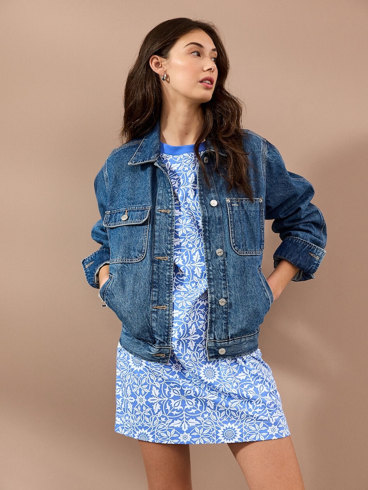 William Morris Print 100% Cotton T-Shirt Dress - Image 3 of 8