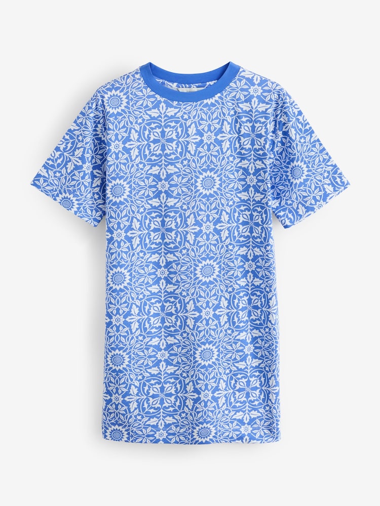 William Morris Print 100% Cotton T-Shirt Dress - Image 6 of 8