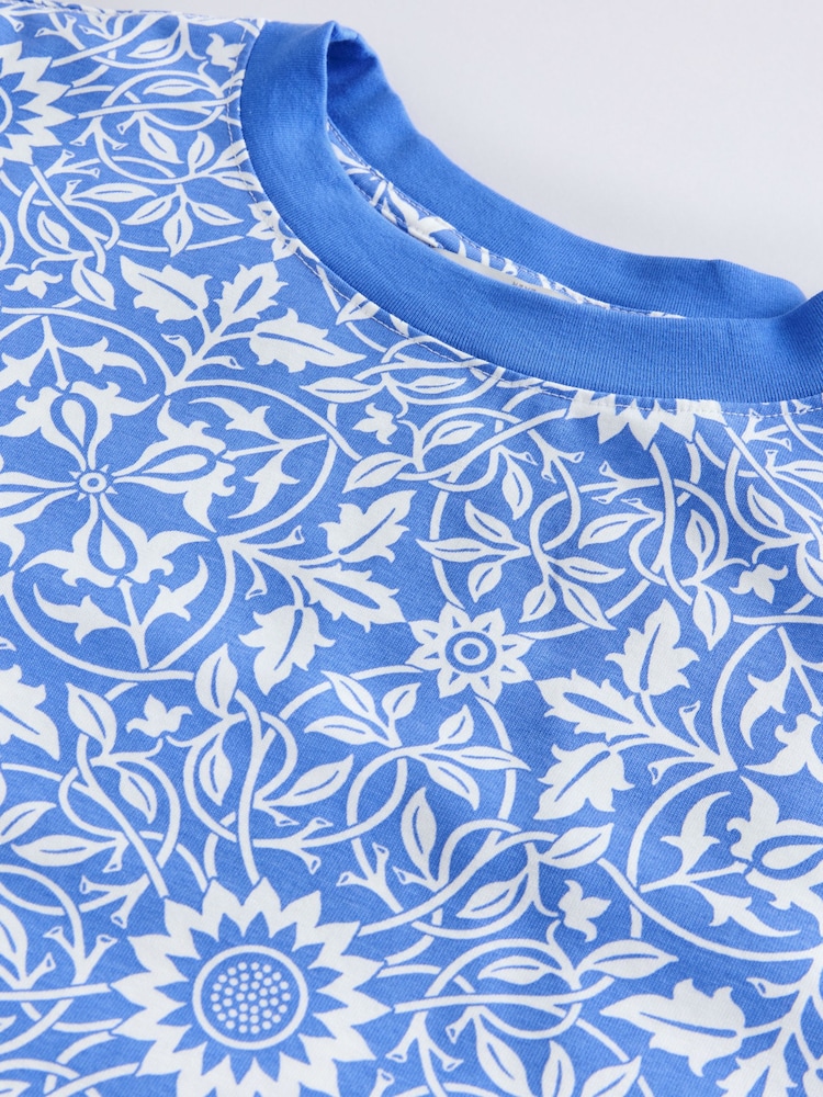 William Morris Print 100% Cotton T-Shirt Dress - Image 7 of 8