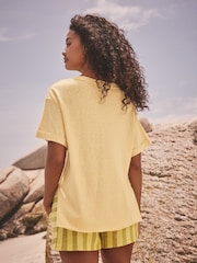 Buttermilk/Yellow Oversized V-Neck Short Sleeve T-Shirt - Image 2 of 7