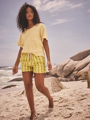 Buttermilk/Yellow Oversized V-Neck Short Sleeve T-Shirt - Image 3 of 7