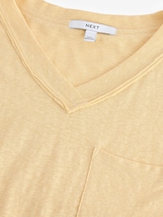 Buttermilk/Yellow Oversized V-Neck Short Sleeve T-Shirt - Image 6 of 7