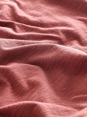 Rust Red 100% Cotton Tonal Corded Detail Short Sleeve Crew Neck T-Shirt - Image 8 of 8
