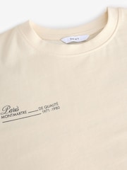 Crudo - Camiseta de cuello redondo oversize de algodón 100% con gráfico con letras en parte trasera - Imagen 8 de 9