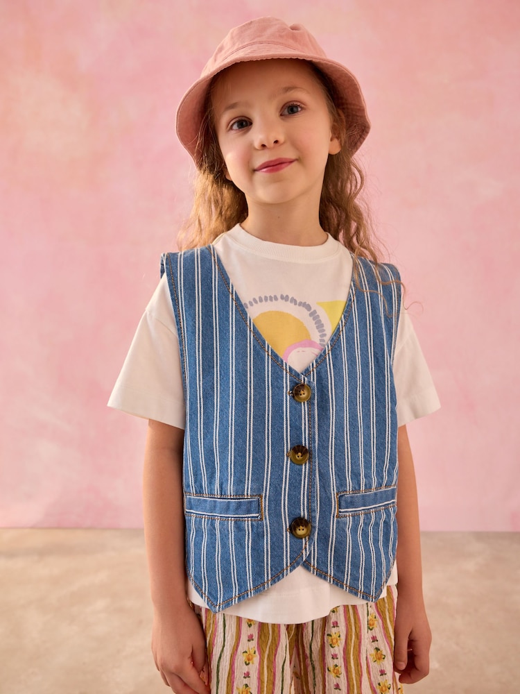 Denim azul - Conjunto de chaleco y camiseta (3-16 años) - Imagen 1 de 4 Denim azul - Conjunto de chaleco y camiseta (3-16 años) - Imagen 1 de 4