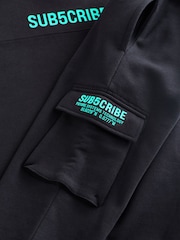 Black Sub5cribe T-Shirt and Joggers Set (3-16yrs) - Image 4 of 4