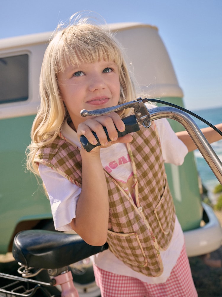 Oatmeal Gingham Waistcoat And T-Shirt Set (3-16yrs) - Image 2 of 9