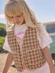 Oatmeal Gingham Waistcoat And T-Shirt Set (3-16yrs) - Image 3 of 9
