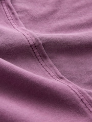 Plum Purple Relaxed Fit Short Sleeve Seam Detail Skater Style 100% Cotton T-Shirt - Image 7 of 8