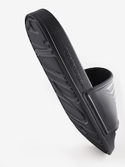 Emporio Armani EA7 Large Logo Rubber Black Sliders - Imagen 3 de 4
