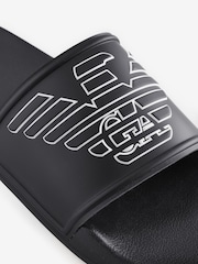Emporio Armani EA7 Large Logo Rubber Black Sliders - Imagen 4 de 4