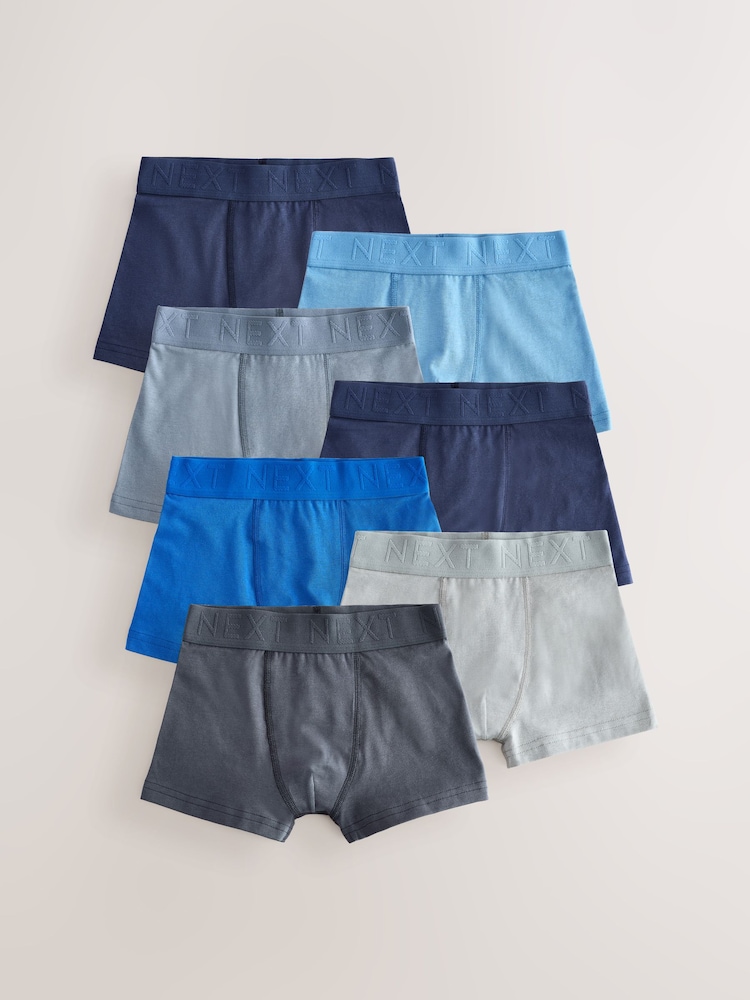 Blue/Grey Trunks 7 Pack (2-16yrs) - Image 1 of 11 Blue/Grey Trunks 7 Pack (2-16yrs) - Image 1 of 11