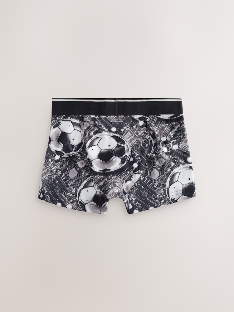 Blue/Black Football Print Trunks 5 Pack (2-16yrs) - Image 3 of 9