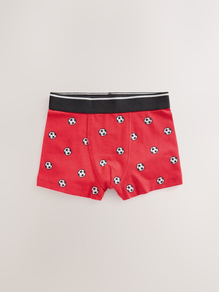 Red/Blue Football Trunks 5 Pack (2-16yrs) - Image 4 of 9