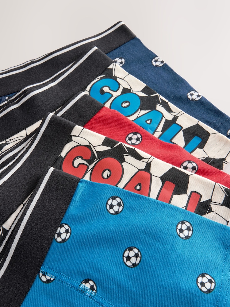 Red/Blue Football Trunks 5 Pack (2-16yrs) - Image 8 of 9