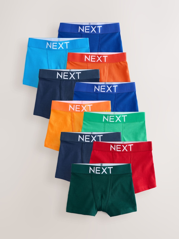 Bright Plain Trunks 10 Pack (1.5-16yrs) - Image 1 of 12