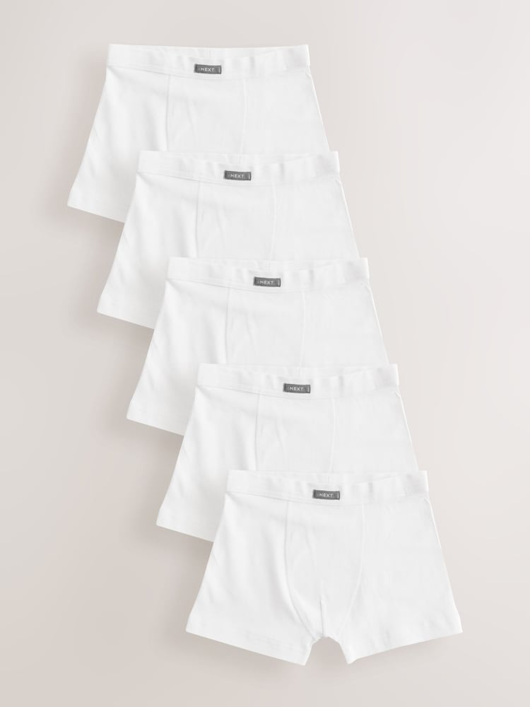 White Soft Waistband Trunks 5 Pack (1.5-16yrs) - Image 1 of 4 White Soft Waistband Trunks 5 Pack (1.5-16yrs) - Image 1 of 4