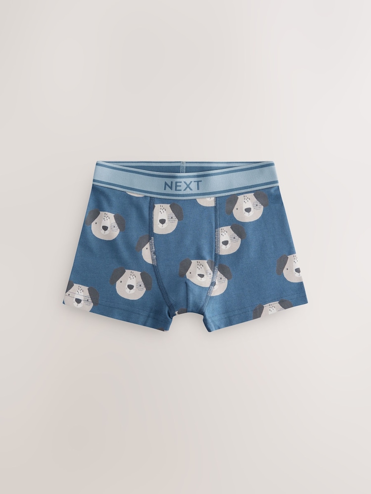 Blue/Green Animal Print Boxers Trunks 5 Pack (1.5-12yrs) - Image 4 of 9