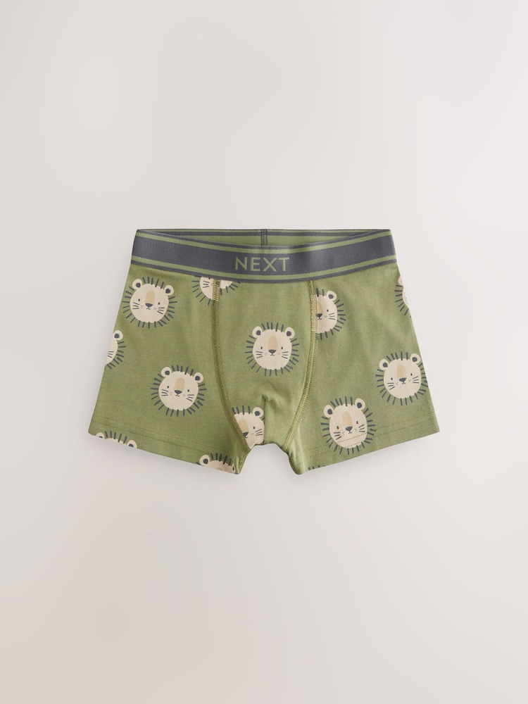 Blue/Green Animal Print Boxers Trunks 5 Pack (1.5-12yrs) - Image 7 of 9