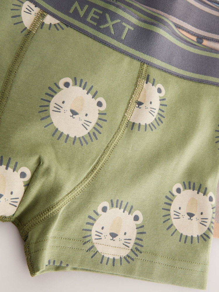 Blue/Green Animal Print Boxers Trunks 5 Pack (1.5-12yrs) - Image 8 of 9