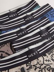 Grafitti Skull Print Trunks 5 Pack (2-16yrs) - Image 8 of 9