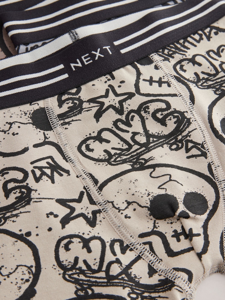 Grafitti Skull Print Trunks 5 Pack (2-16yrs) - Image 9 of 9