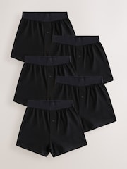 Black Loose Fit 100% Cotton Boxers 5 Pack (1.5-16yrs) - Image 1 of 9