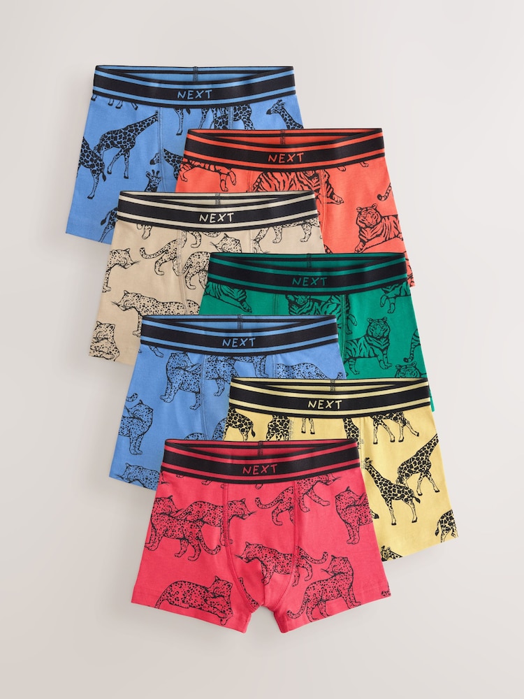 Multi Animal Boxers Trunks 7 Pack (1.5-16yrs) - Image 1 of 11