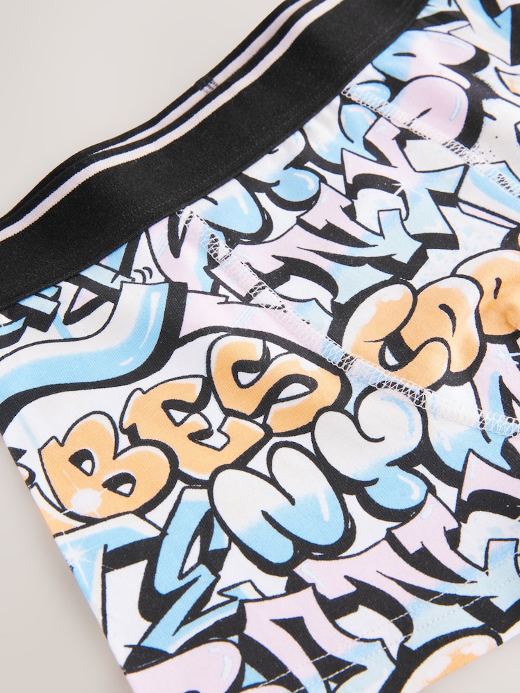 Pastel Grafitti Print Trunks 7 Pack (2-16yrs) - Image 11 of 11