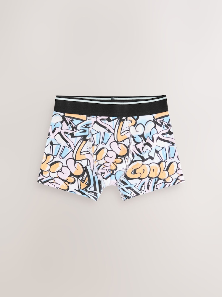 Pastel Grafitti Print Trunks 7 Pack (2-16yrs) - Image 3 of 11