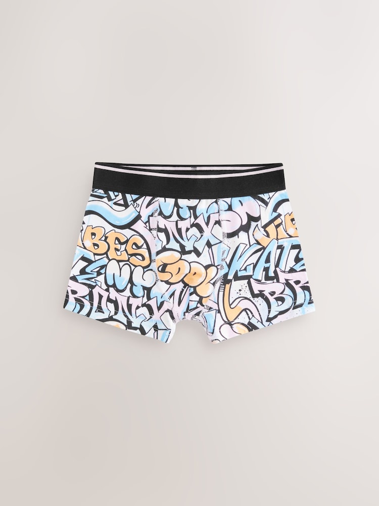 Pastel Grafitti Print Trunks 7 Pack (2-16yrs) - Image 8 of 11