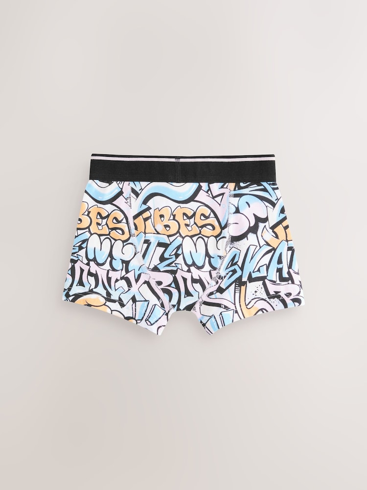 Pastel Grafitti Print Trunks 7 Pack (2-16yrs) - Image 9 of 11