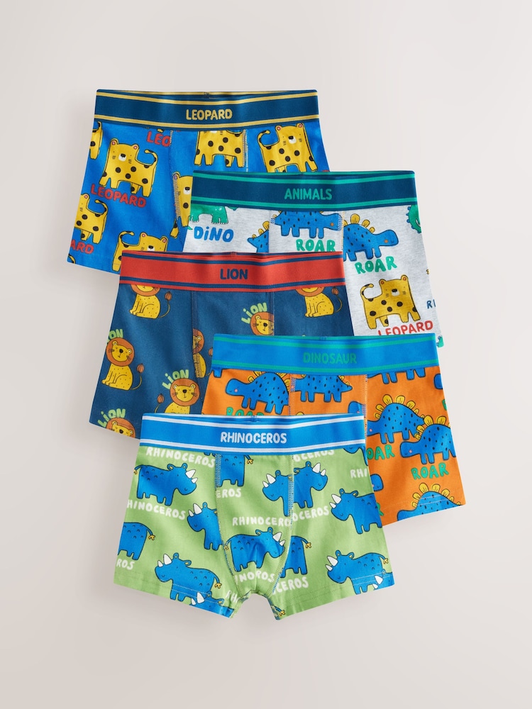 Primary Animals Boxers Trunks 5 Pack (1.5-12yrs) - Image 1 of 9