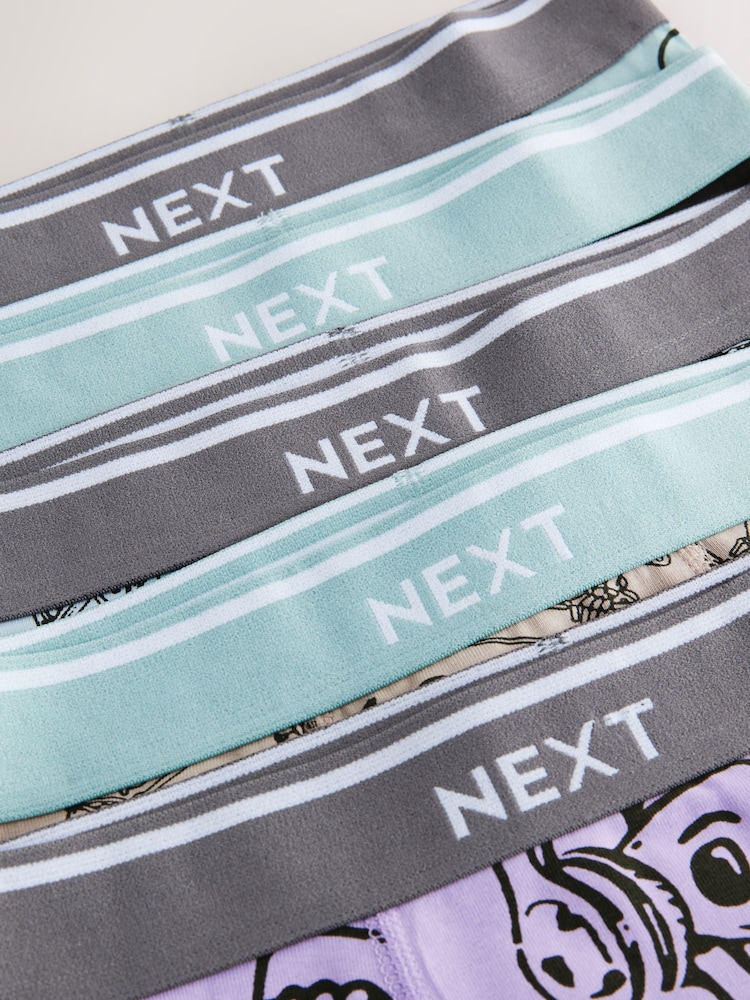 Skeleton Print Trunks 5 Pack (2-16yrs) - Image 8 of 9