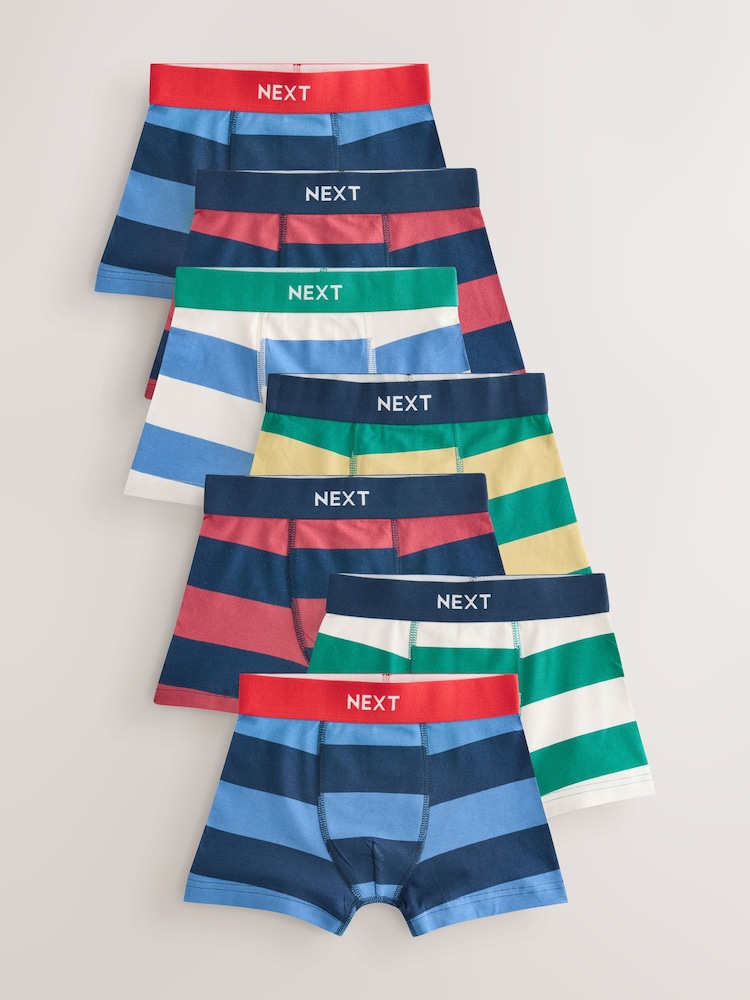 Rugby Stripe Boxers Trunks 7 Pack (1.5-16yrs) - Image 1 of 10