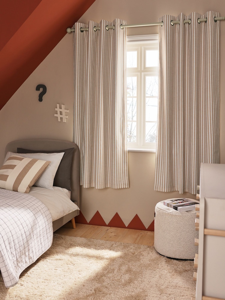 Rust Stripe Eyelet Blackout Curtains - Image 1 of 8