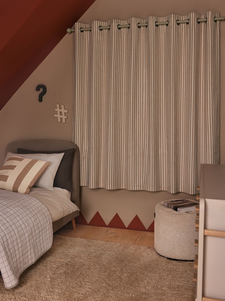Rust Stripe Eyelet Blackout Curtains - Image 2 of 8